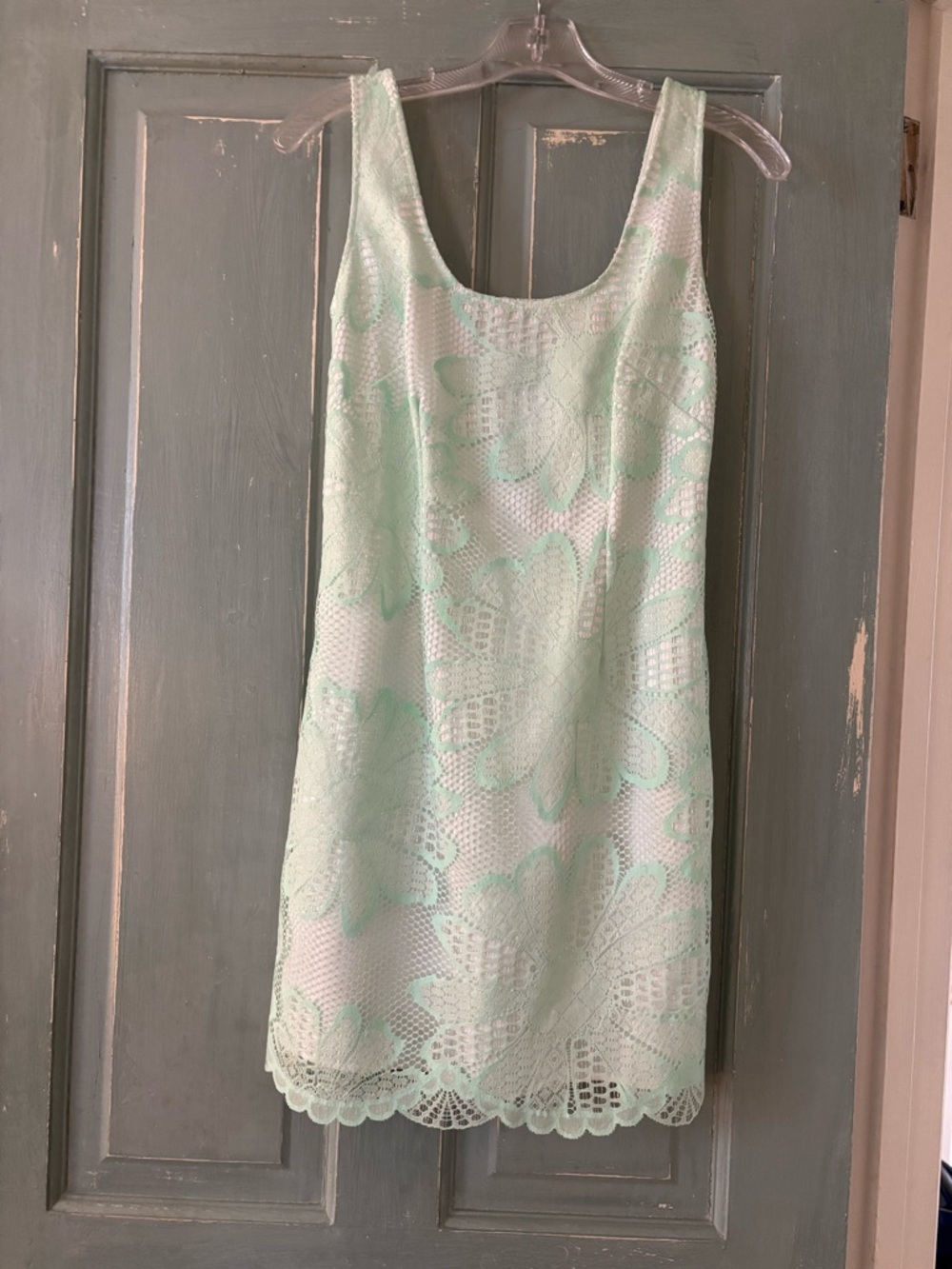 Lilly Pulitzer Mint Green Floral Lace Mini Dress